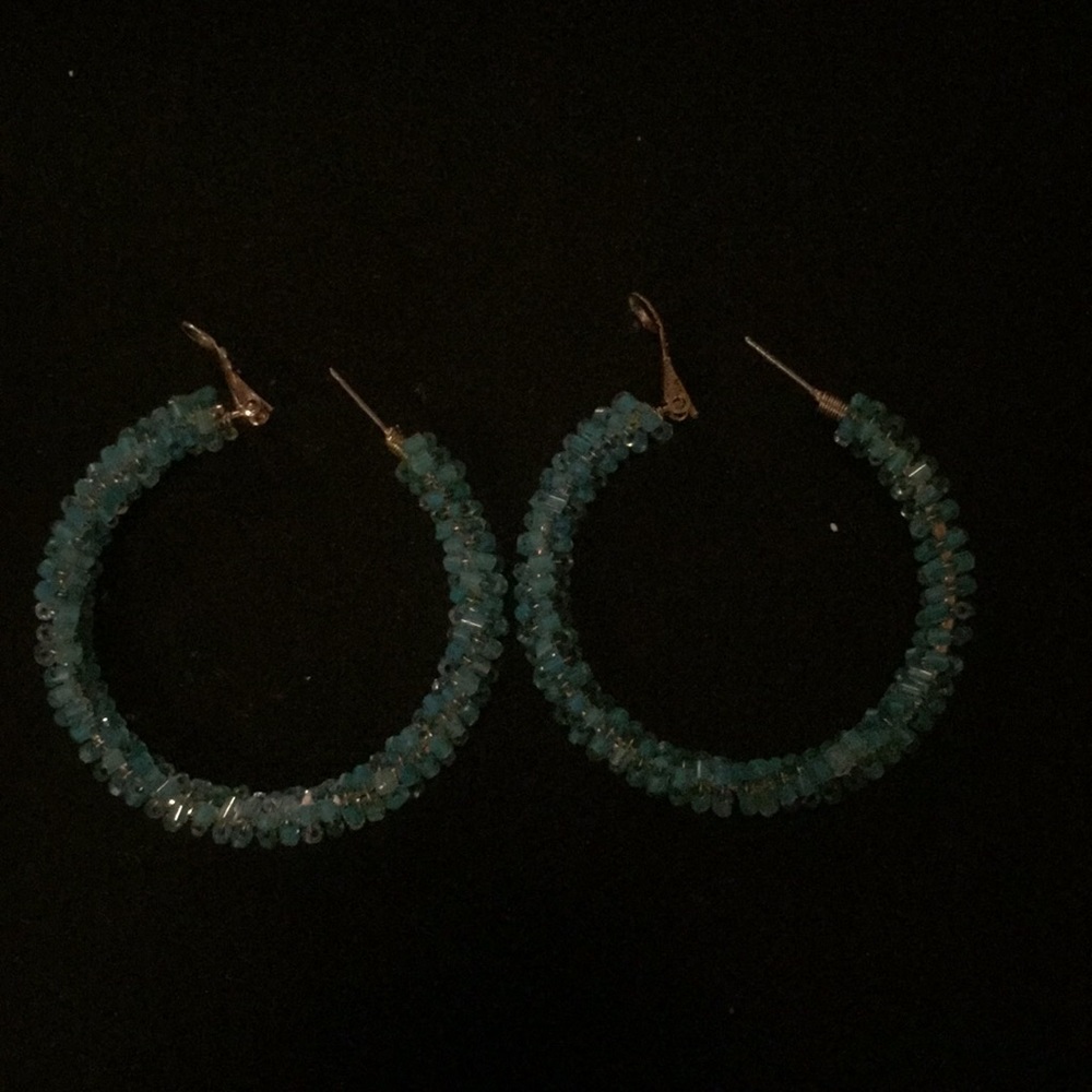 Crystal teal earrings